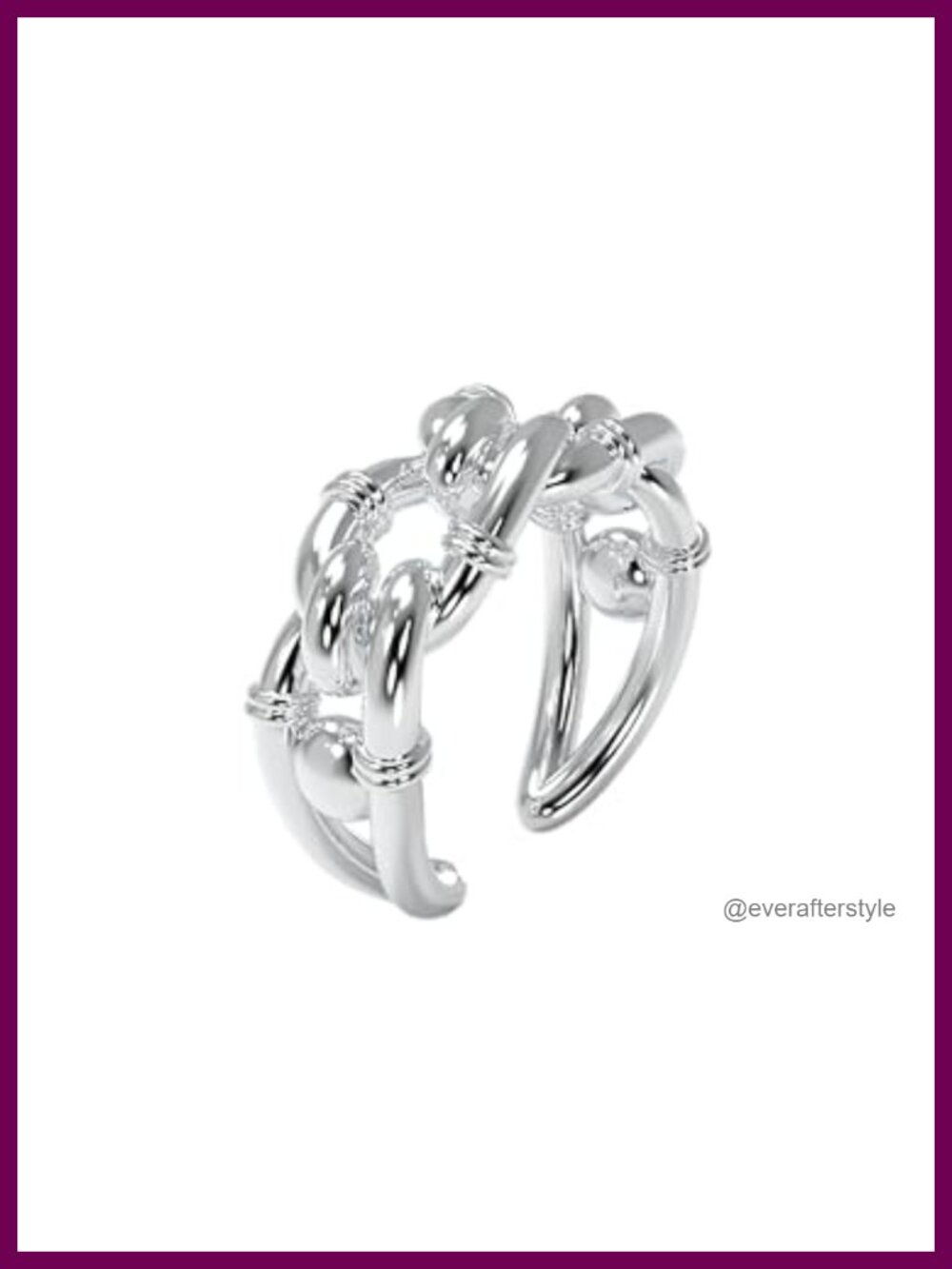 925 Sterling Silver Chunky Bold Statement Ring Resizable US 6.5 to 8